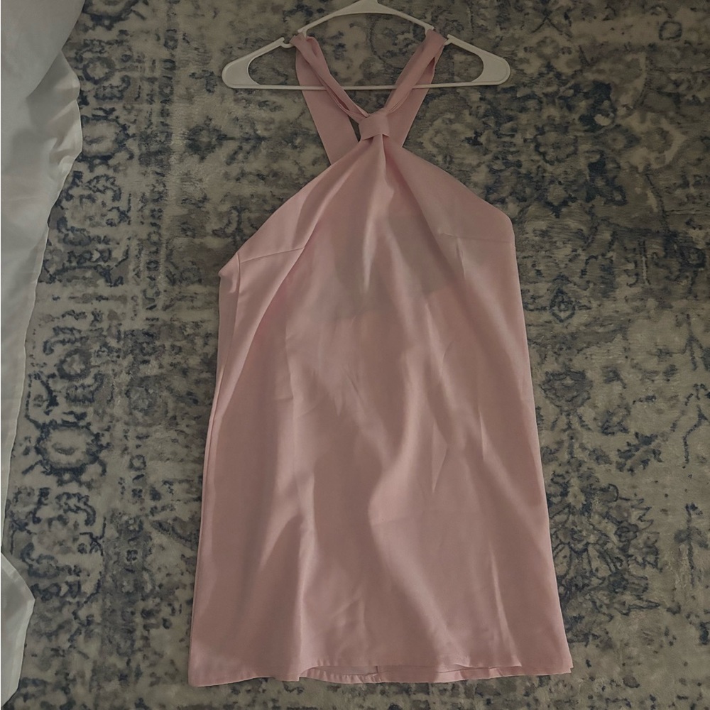 elegant light pink halter dress